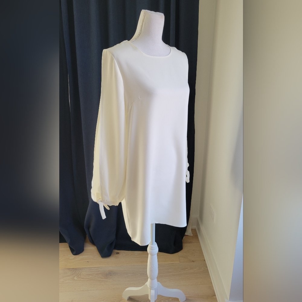 MISSGUIDED | White Tie Sleeve Dress